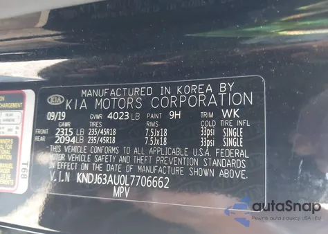 2020 Kia Soul Gt-Line из США, поврежденный, VIN KNDJ63AU0L7706662